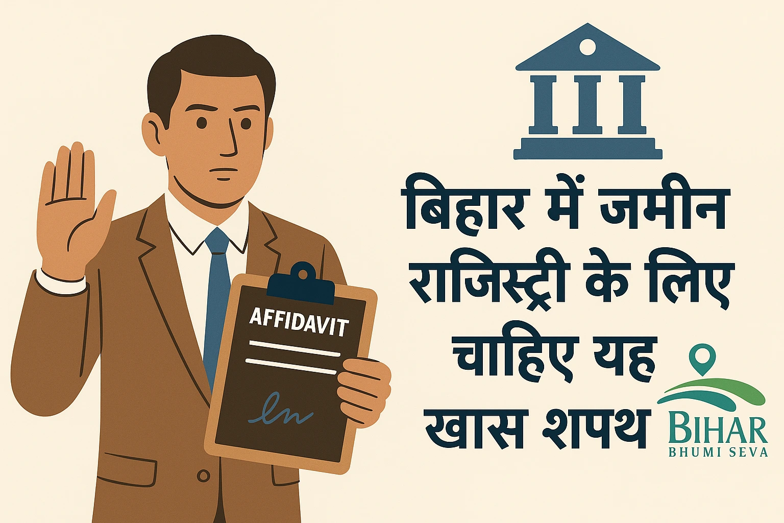 Man showing affidavit required for land registration in Bihar – Bihar Bhumi Seva